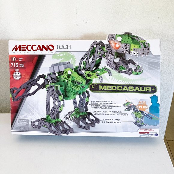 NEW Meccano Meccasaur Programmable Robotic 3 Ft Dinosaur - 715 Piece STEM - Picture 1 of 7